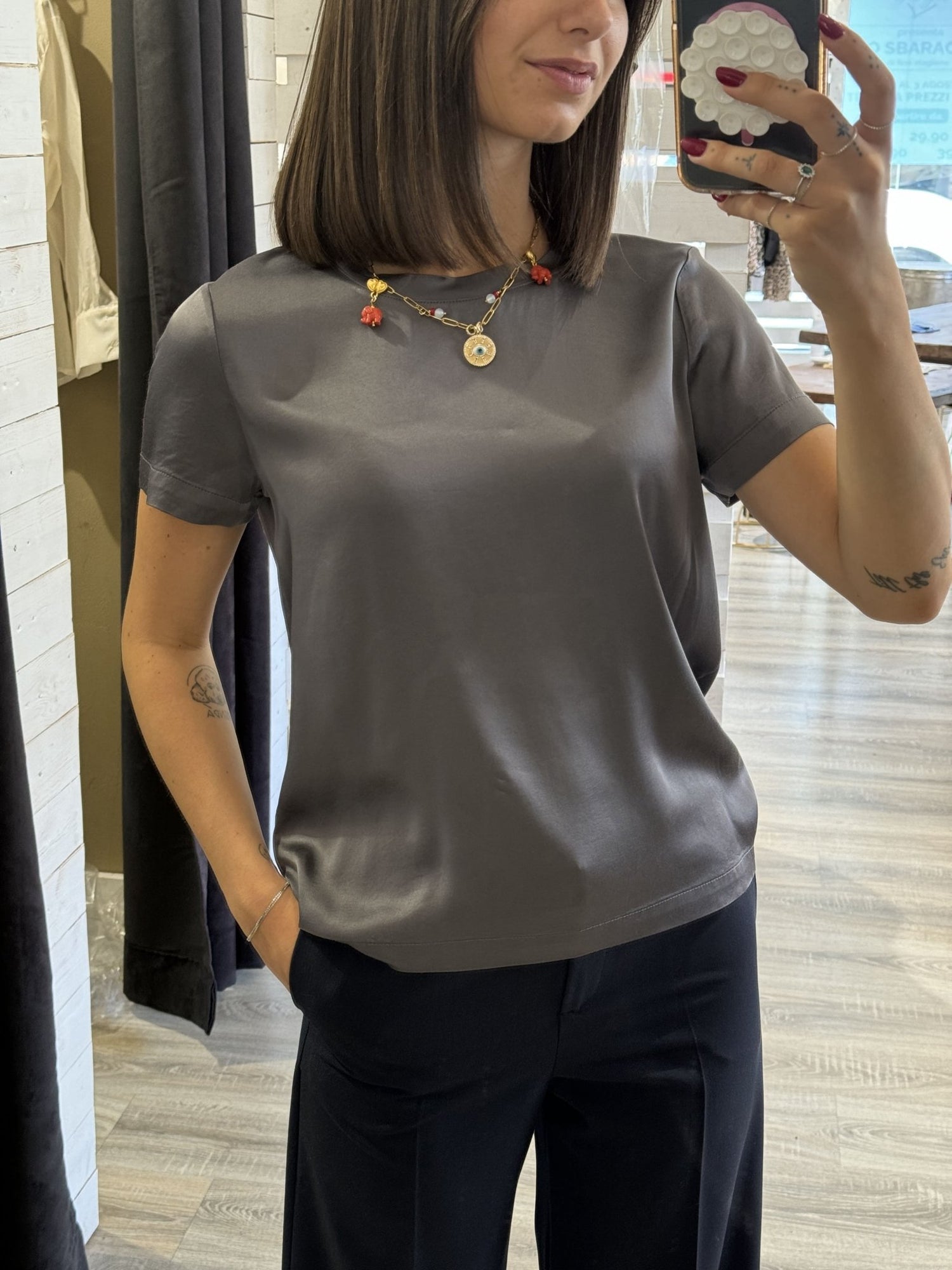 Brend - Blusa girocollo in viscosa - Giugioshop