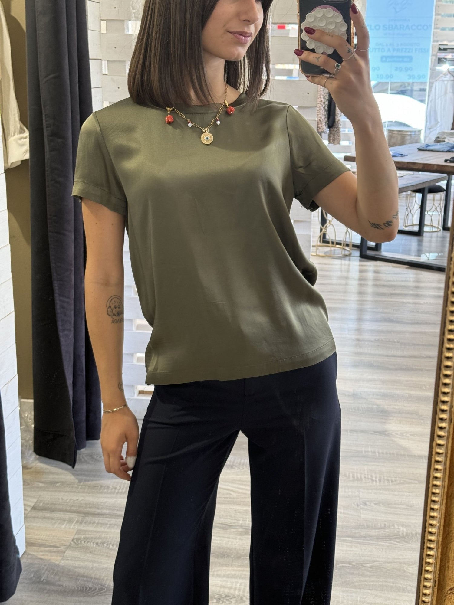 Brend - Blusa girocollo in viscosa - Giugioshop