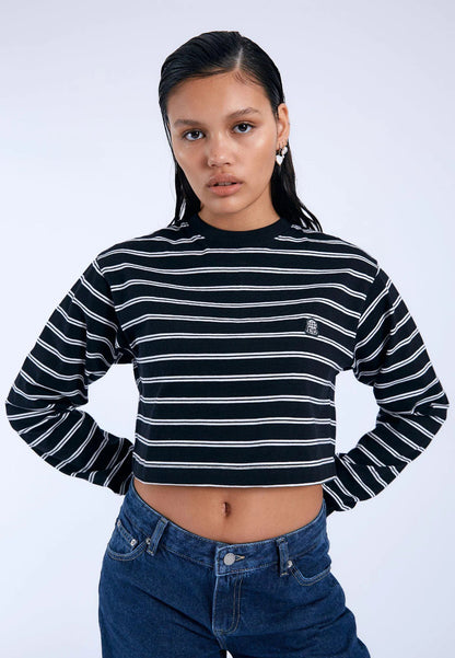 Dr Denim - Maglia rory crop a righe - Giugioshop