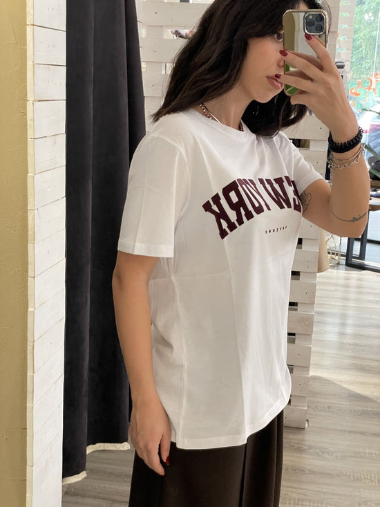 HaveOne - T-shirt New York Bordeaux - Giugioshop