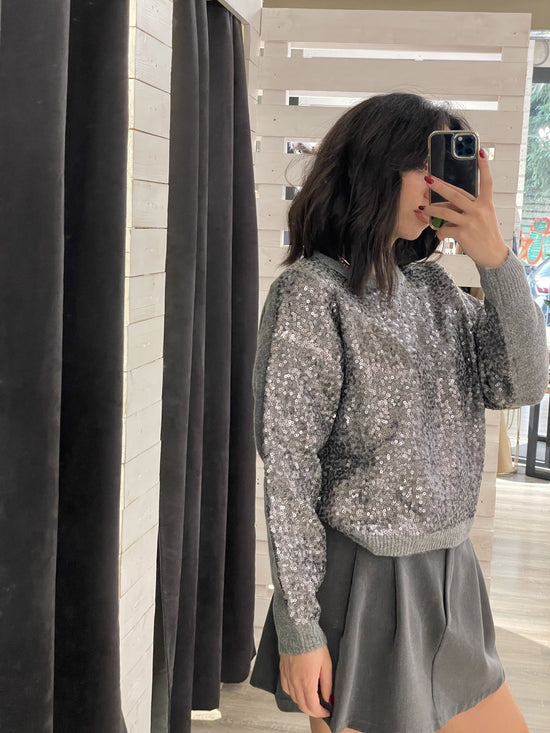 MyD - Maglione girocollo con paillettes - Giugioshop