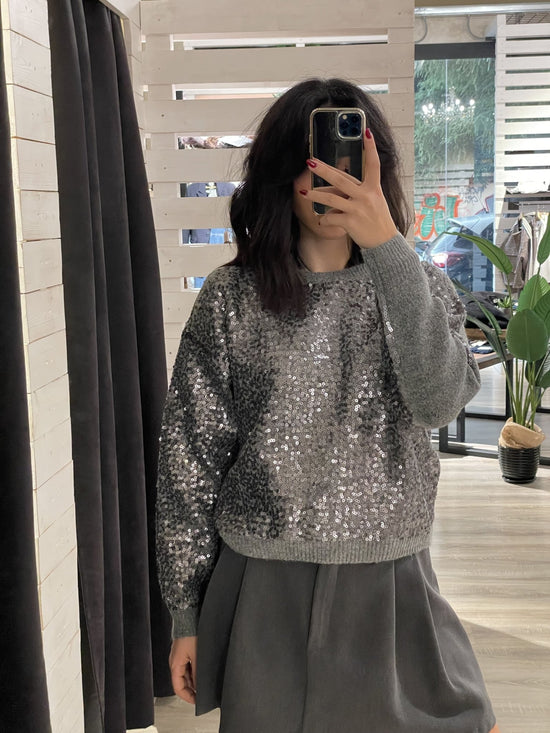 MyD - Maglione girocollo con paillettes - Giugioshop