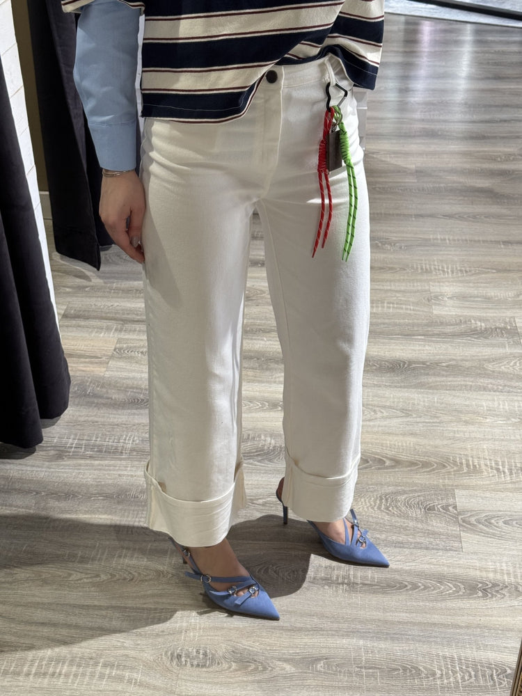 Pantalone gamba dritta con risvolto e charms Tensione IN - GiuGiò | Shop online