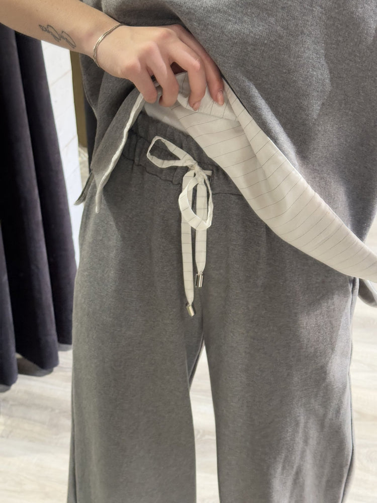 Pantalone gamba dritta in felpa con coulisse Tensione IN - GiuGiò | Shop online