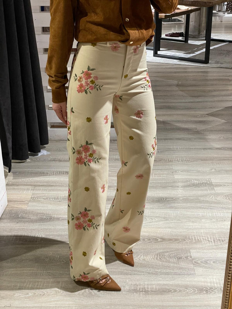 Pantalone palazzo con fiori - MyD - GiuGiò | Shop online